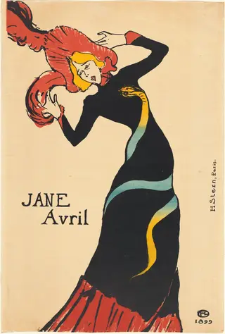 Jane Avril, by Henri de Toulouse-Lautrec, ink, 1899