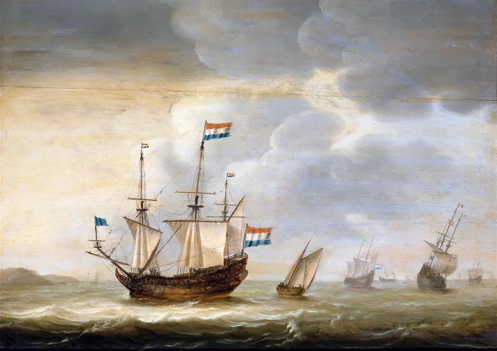 Ship off the Coast, by Jacob Gerritsz Loef, oil, 1650