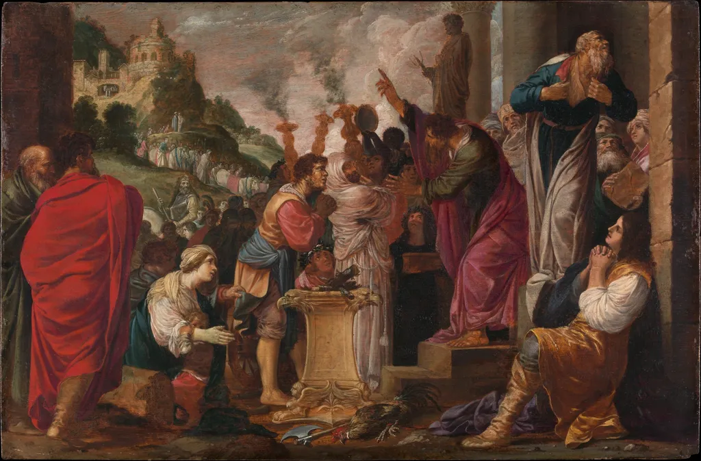 Paul and Barnabas at Lystra, by Jacob Pynas, oil, 1627