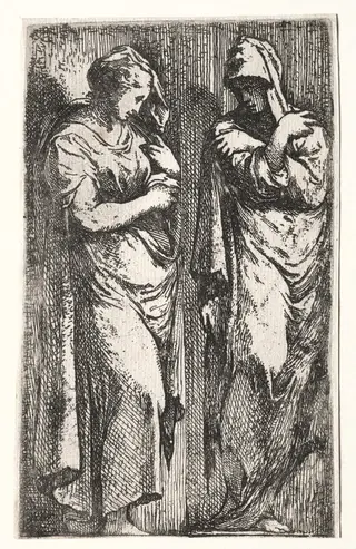 Two Roman Women, by Francesco Primaticcio, 1555