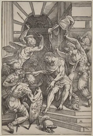 Christ Crowned with Thorns, by Meldolla, called Schiavone, Andrea, ink, 1554