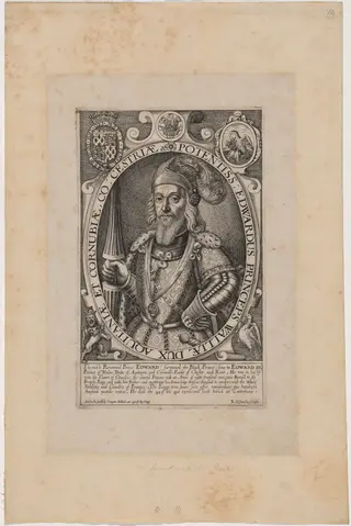 Edward, the Black Prince, by Renold Elstrack, ink, 1598