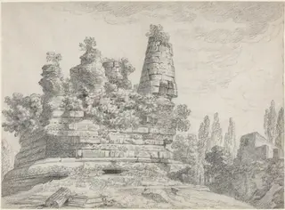 The Tomb of the Horatii and the Curatii at Albano, by Louis Chaix, chalk, 1775