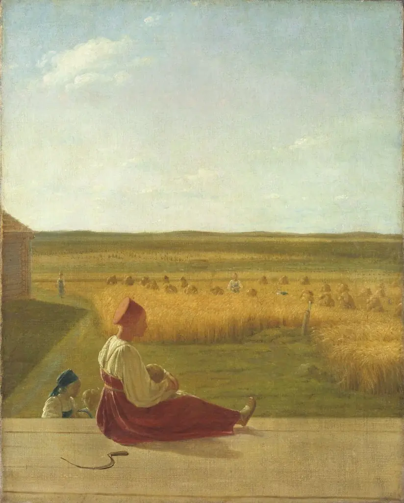 In the Harvest Field. Summer, by Alexey Venetsianov, oil, 1820