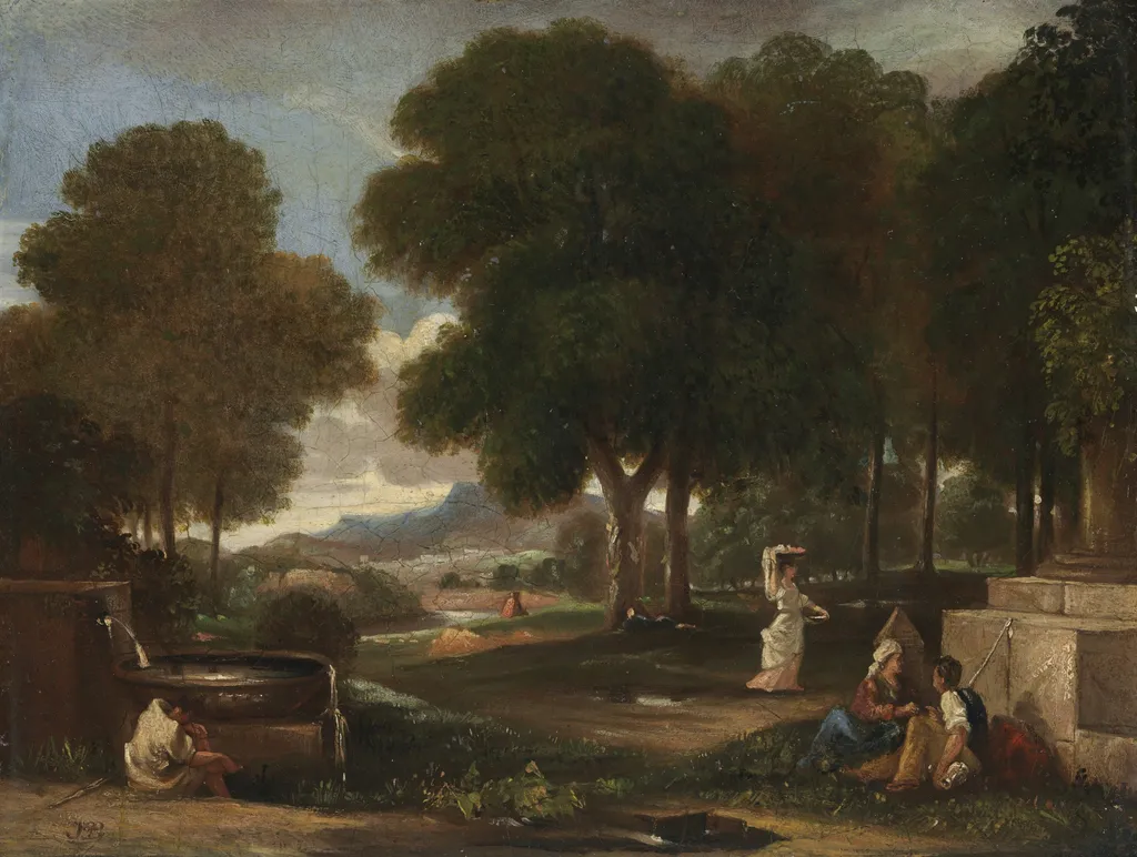 Landscape with a Man Washing his Feet at a Fountain, by James Barry, unspecified, 1767