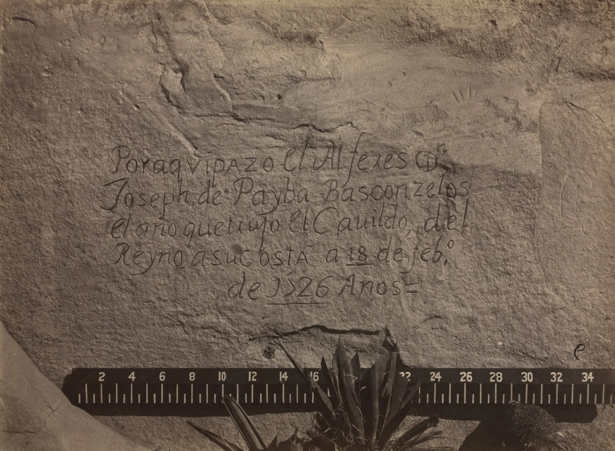 Historic Spanish Record of the Conquest, South Side of Inscription Rock, N.M., No. 3, detail
