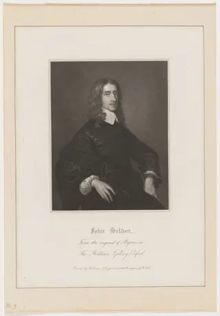 John Selden, Jurist and Antiquary, by William Holl II, ink, 1804