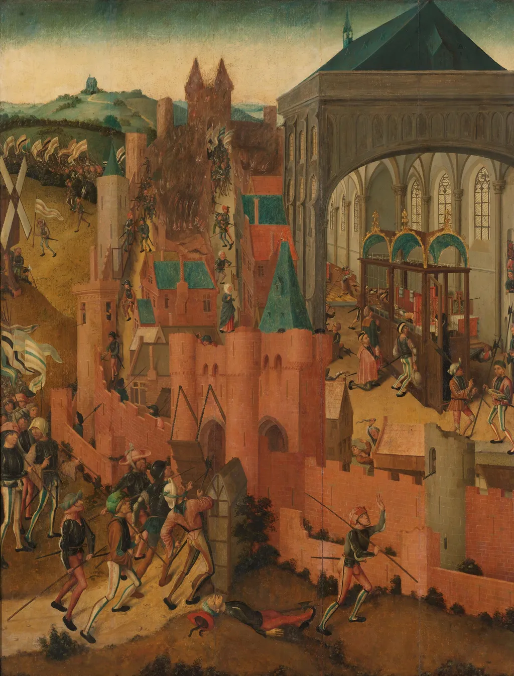 The Siege of Rhenen, by Master of Rhenen, oil, 1500
