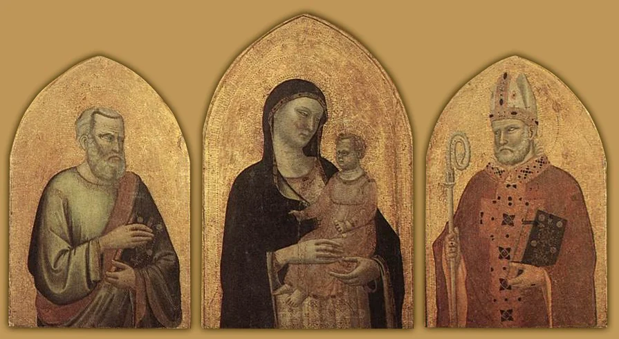 Madonna and Child with Sts Matthew and Nicholas, detail