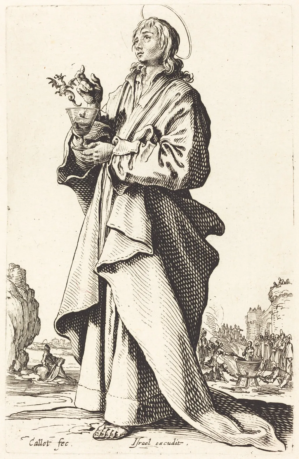 Saint John the Evangelist, by Jacques Callot, ink, 1631