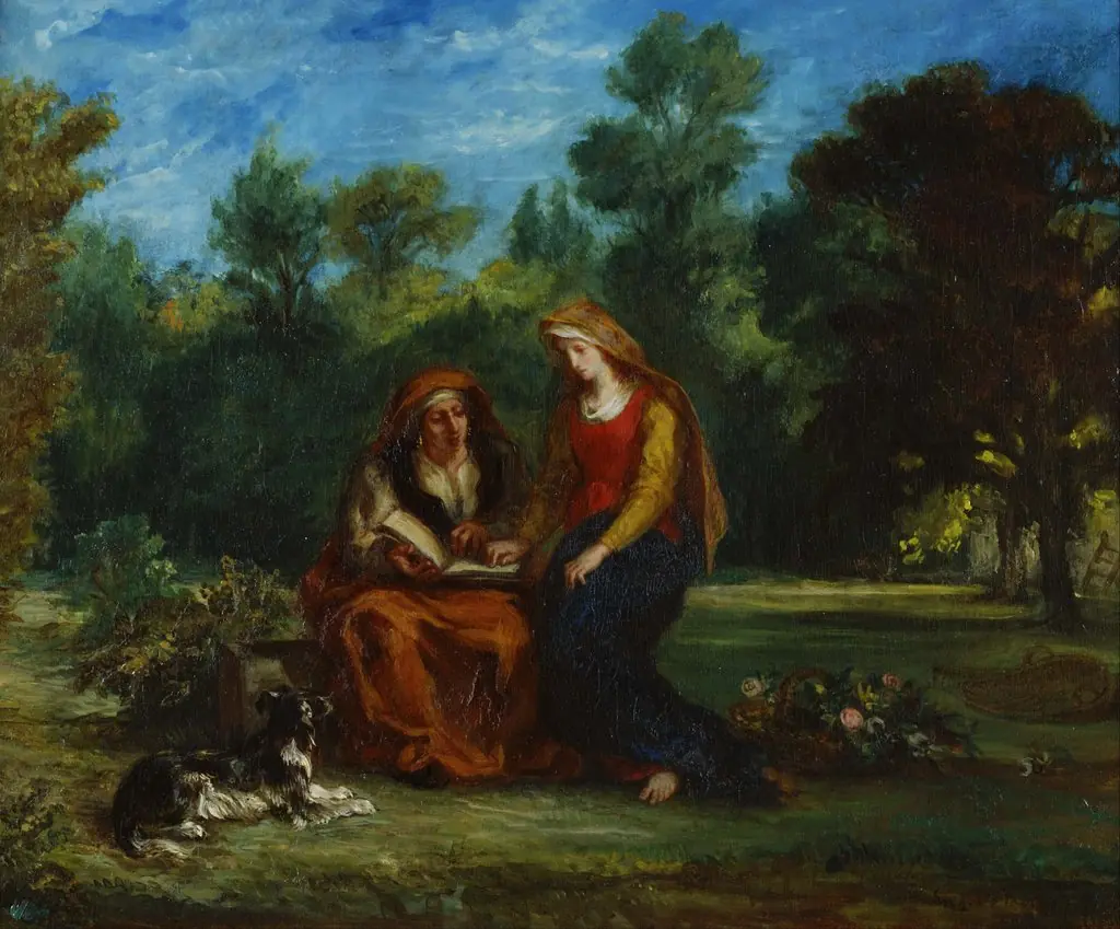 The Education of the Virgin, by Eugène Delacroix, oil, 1852