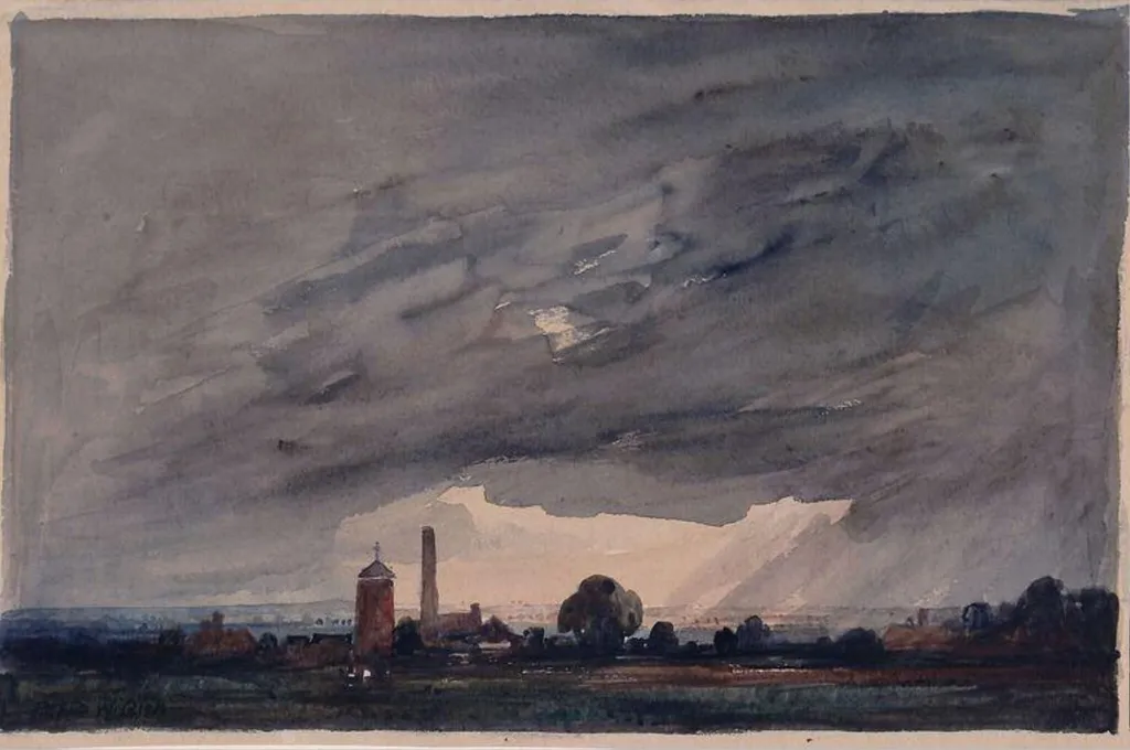 Lincolnshire Pump, by Rich, watercolor, 1880