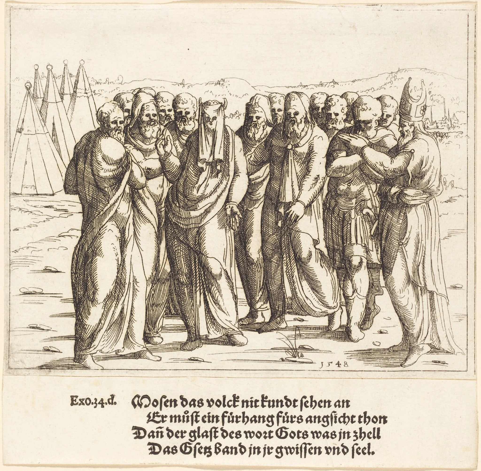 Moses Speaks to the Children of Israel, detail