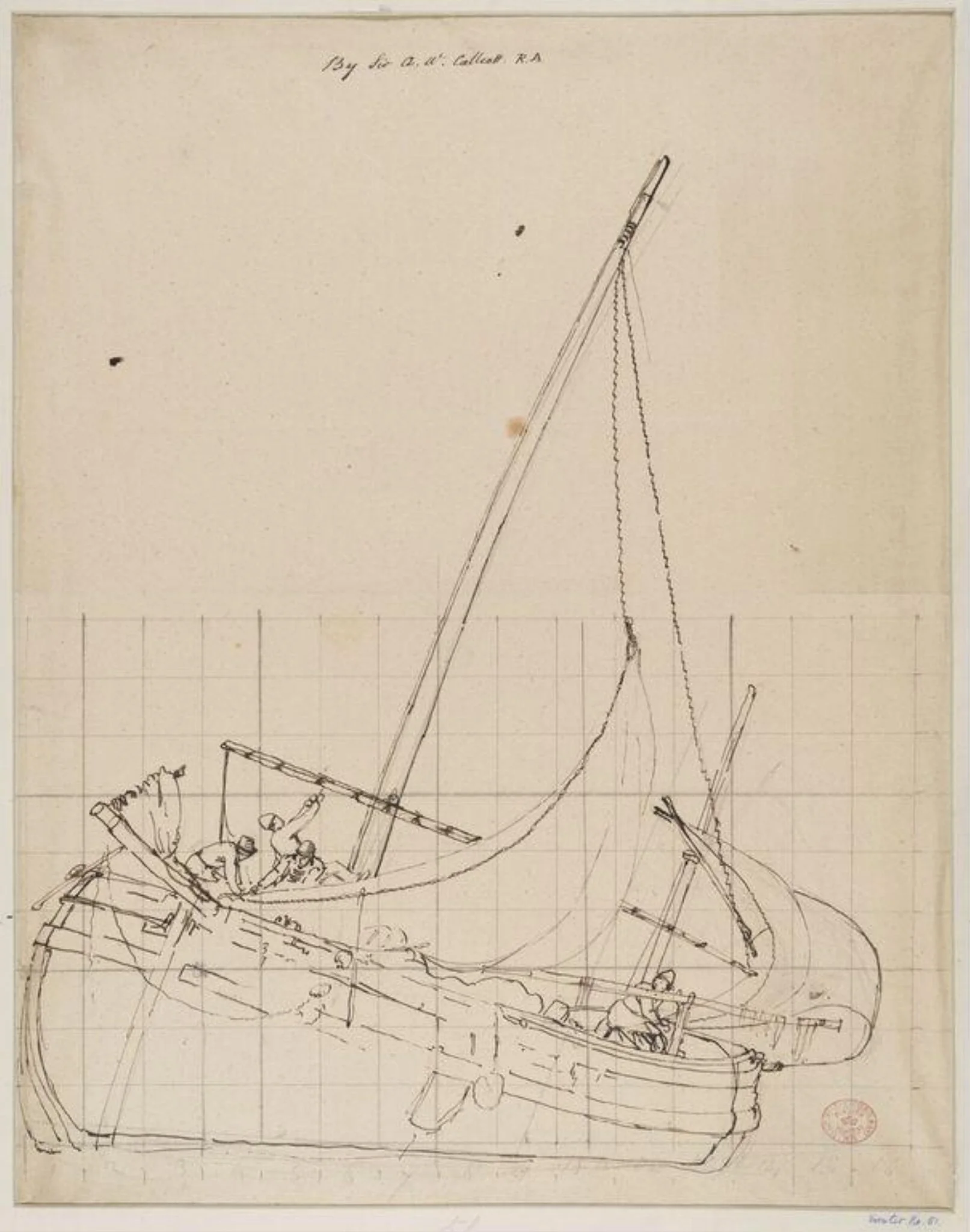 Boat with figures, detail