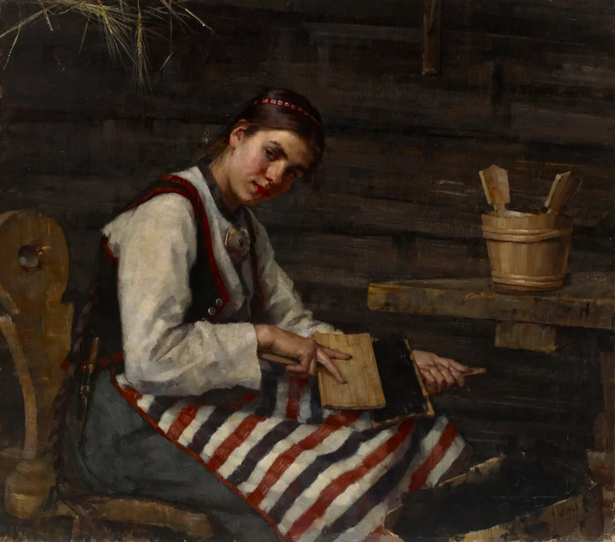 Karstaava tyttö, detail