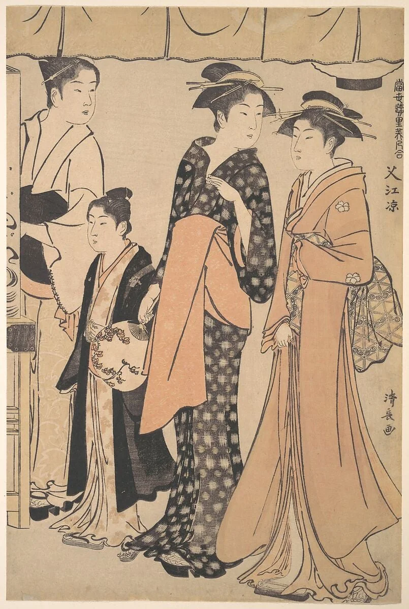 Sako no Suzumi|Cooling Off at Nakazu, detail
