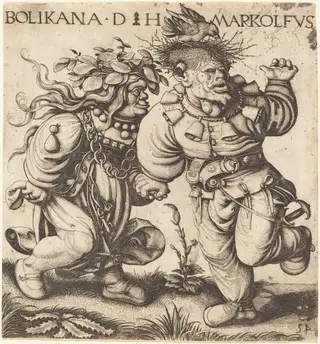 Bolikana and Markolfus, by Daniel Hopfer, ink, 1501