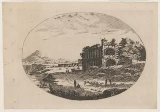 Ruined Gateway, by Paul Sandby, ink, 1750