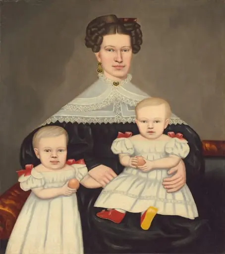 Mrs. Paul Smith Palmer and Her Twins, by Erastus Salisbury Field, oil, 1836
