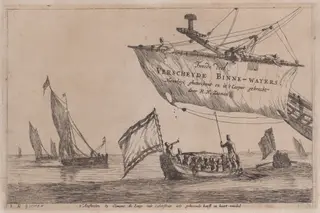 Title Page: Fishing Boats and Staten Sloop, by Nooms, called Zeeman, Reinier, ink, 1656