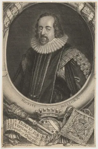 Francis Bacon, by George Vertue, ink, 1734