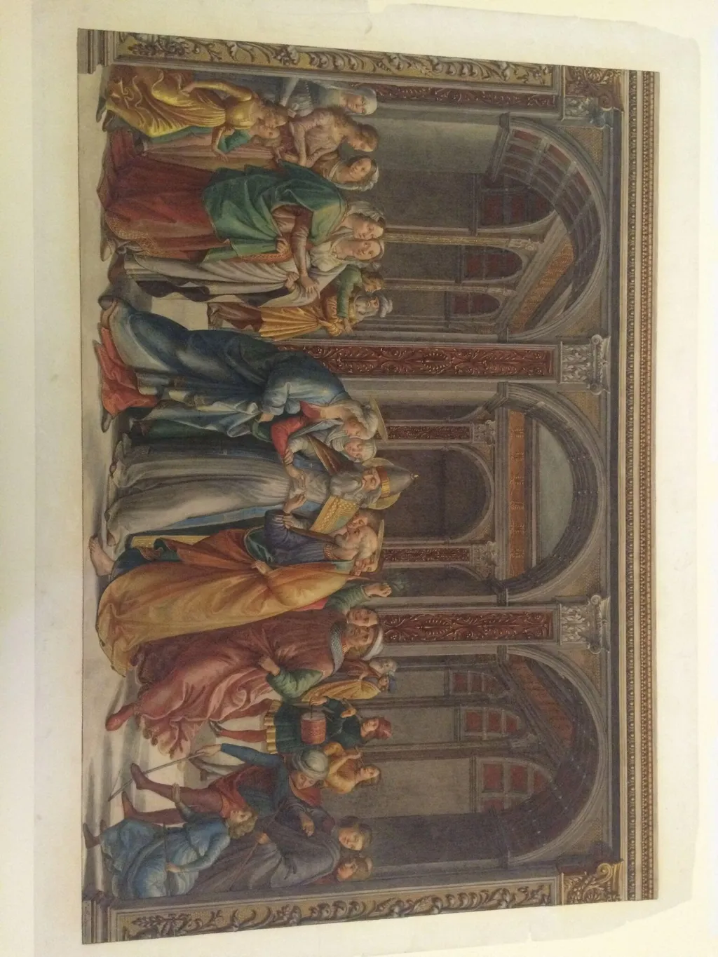Copy after the Marriage of the Virgin, Domenico Ghirlandaio in the Tornabuoni Chapel, Santa Maria Novella  (Florence), by Domenico Ghirlandaio, watercolor