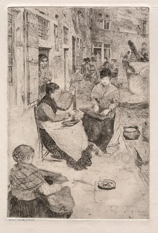 Etchings of Venice: Bead Stringers, detail