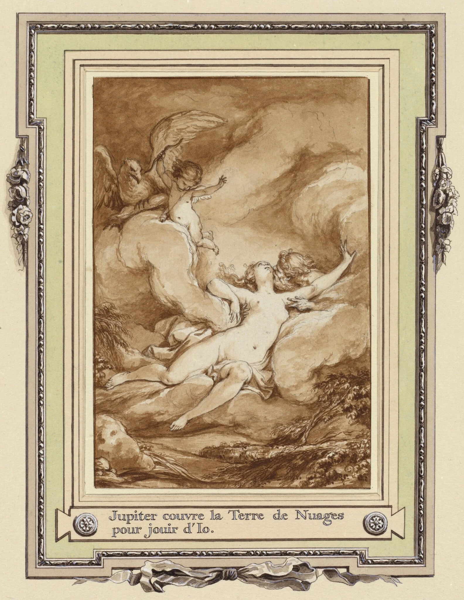 Jupiter couvre la Terre de Nuages pour jouir d'Io, detail