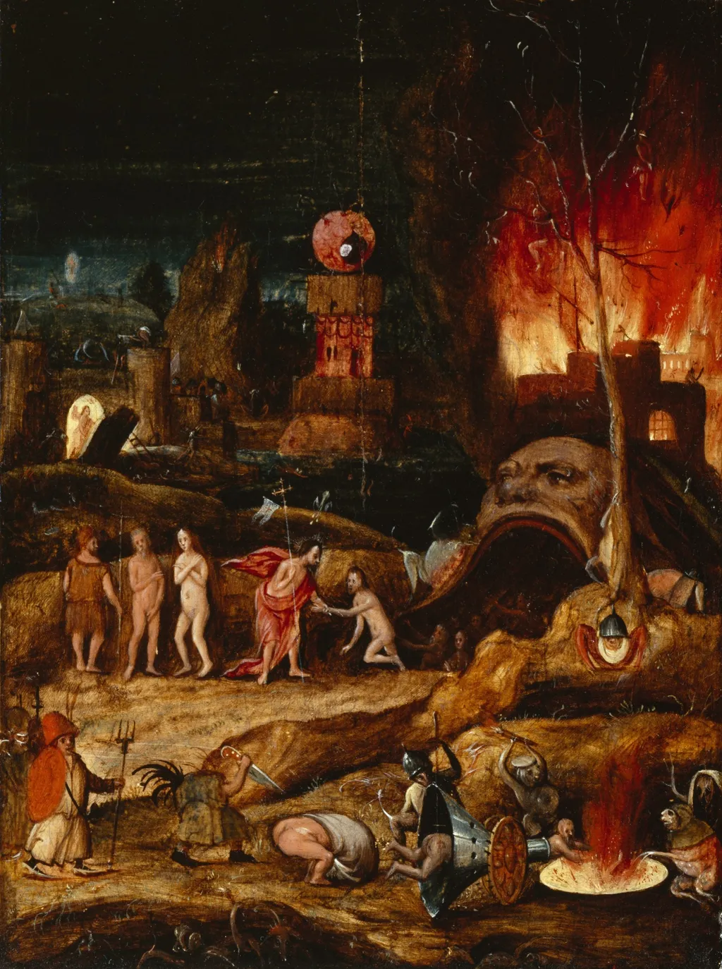 Christ in Limbo, by Herri met de Bles, oil, 1537