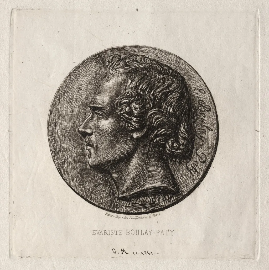 Evariste Boulay-Paty; a Poet, by Charles Meryon, 1861