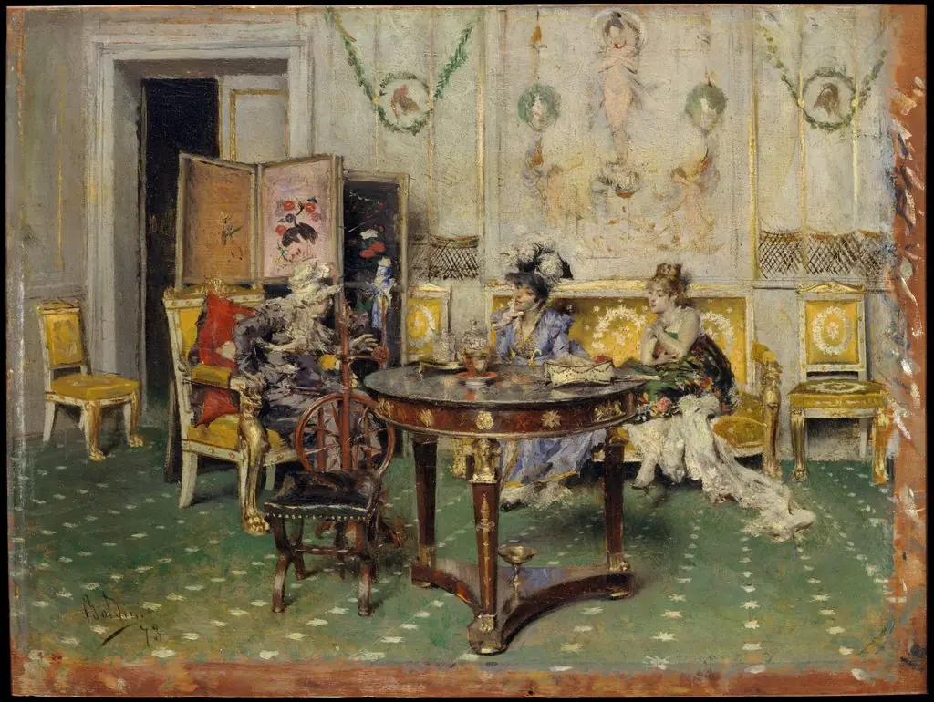Gossip, by Giovanni Boldini, oil, 1873