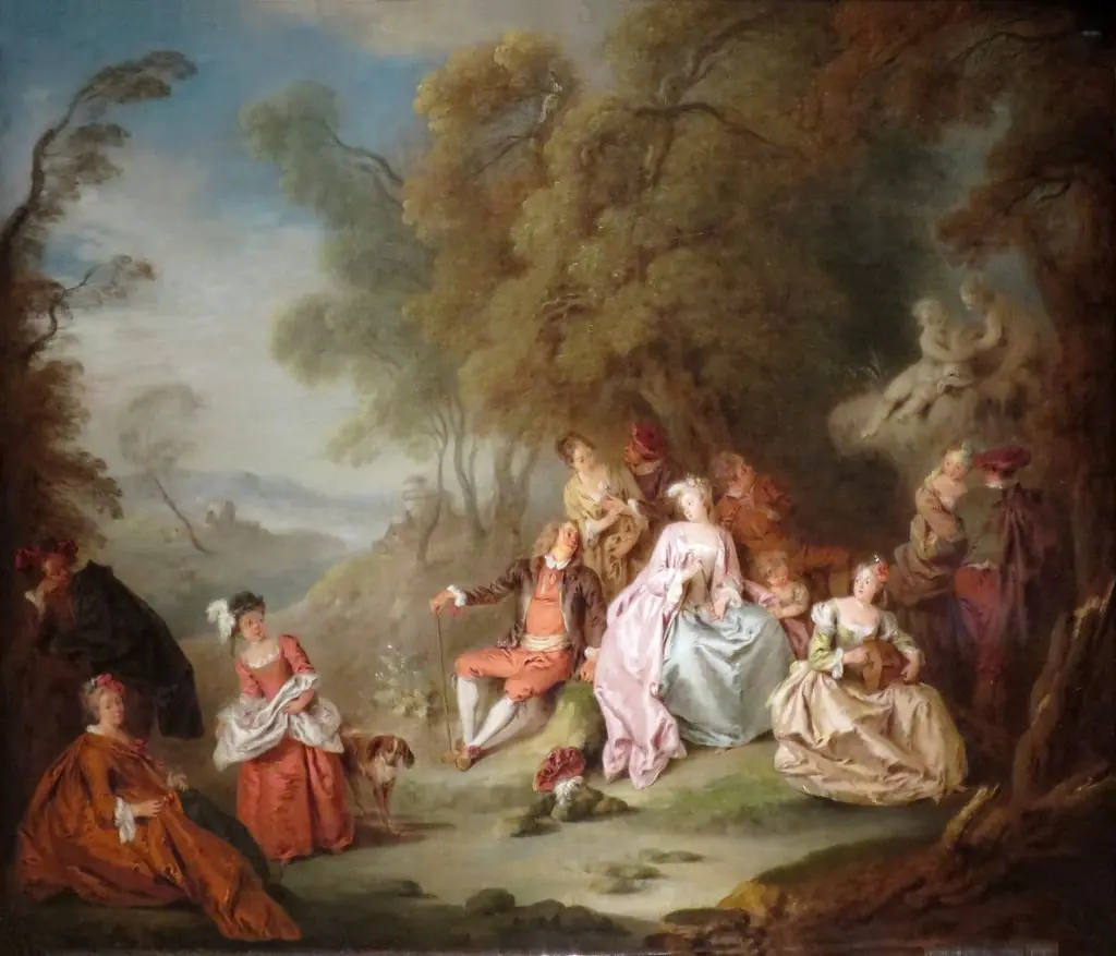 Fête champêtre, by Jean-Baptiste Pater, oil, 1730