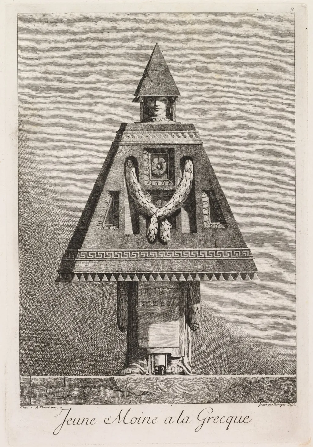 Young Monk in the Greek Style, Plate 9, by Benigno Bossi, 1771