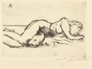 Weiblicher Akt (Female Nude), by Lovis Corinth, ink, 1916