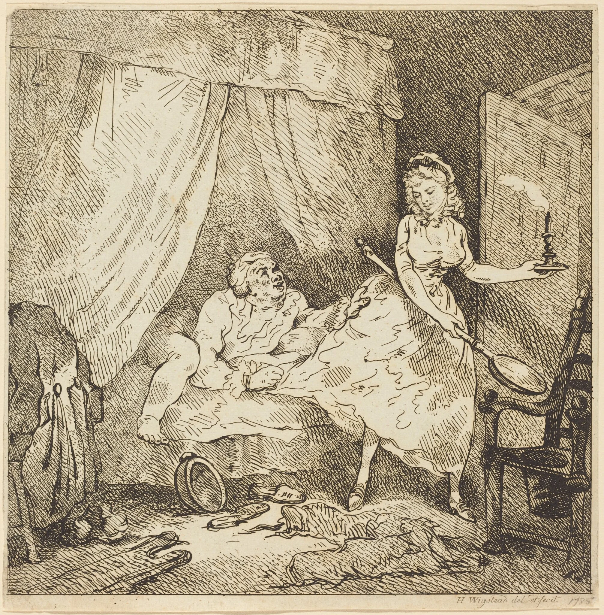 A Bed-warmer, detail