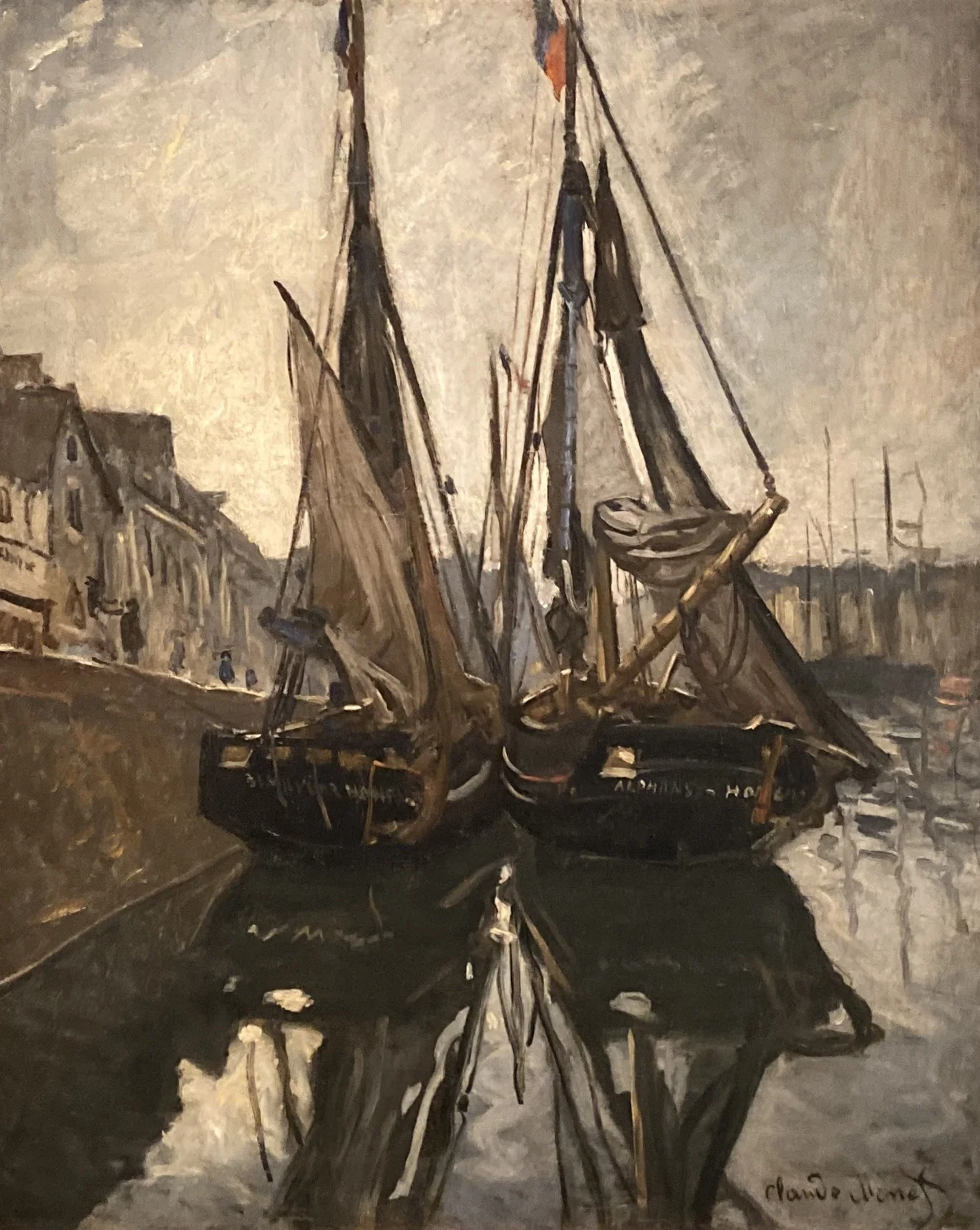 Fishing boats in Honfleur, detail