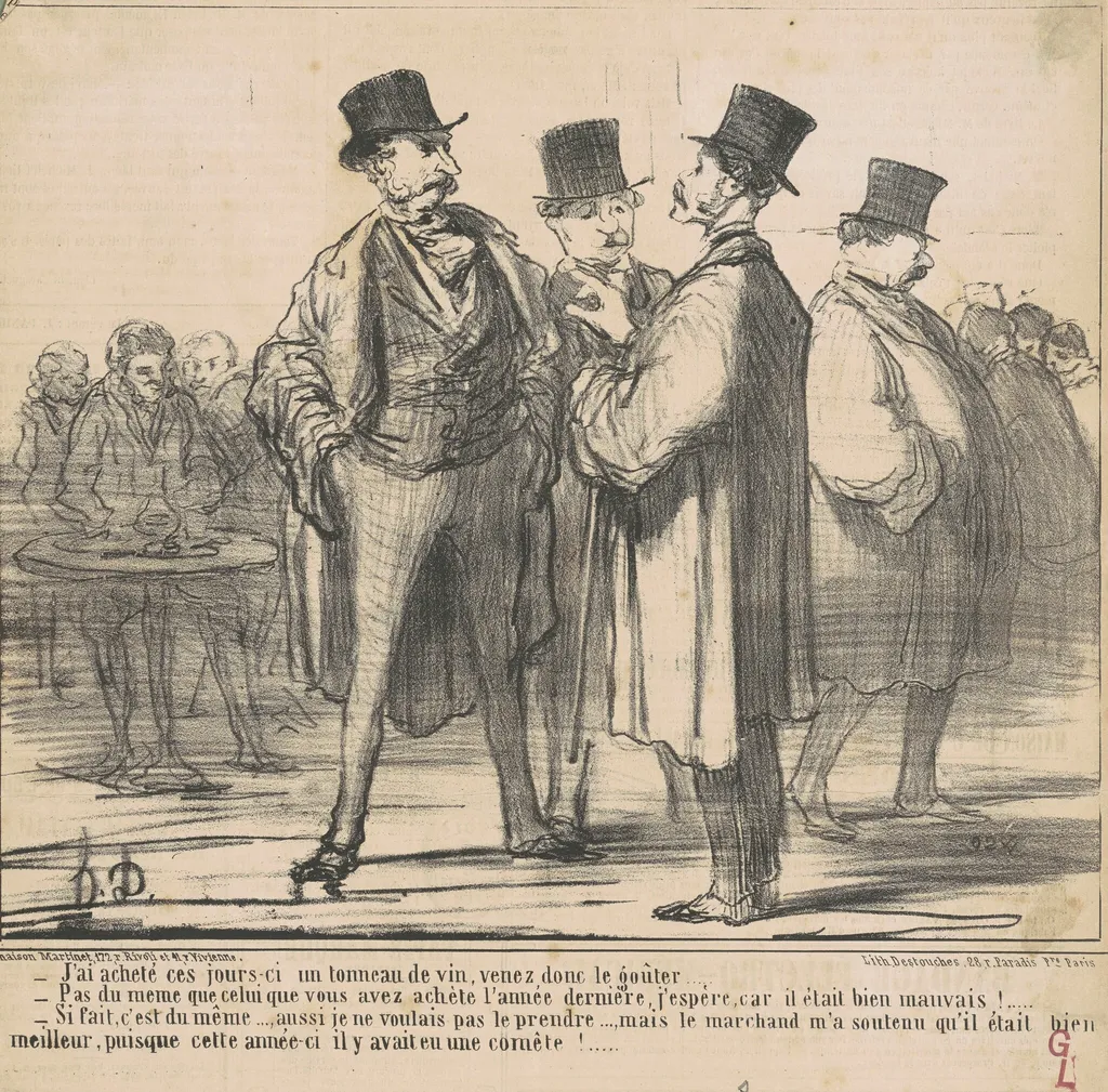 J'ai acheté ... un tonneau de vin ..., by Honoré Daumier, ink, 1859