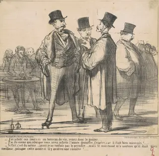J'ai acheté ... un tonneau de vin ..., by Honoré Daumier, ink, 1859