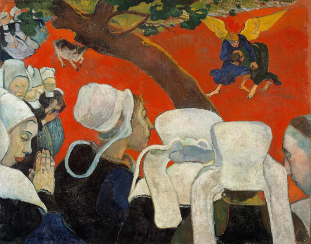 Vision After the Sermon, by Paul Gauguin, oil, 1894