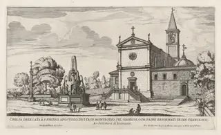 Chiesa dedicata à S. Pietro Apostolo (Church of San Pietro in Montorio), by Giovanni Battista Falda, ink, 1669