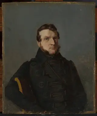 Male portrait, by Bonawentura Dąbrowski, oil, 1839