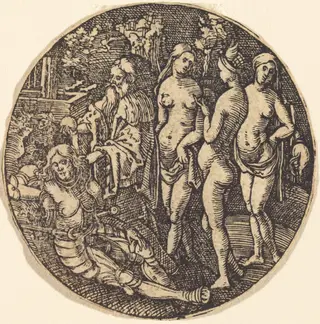 Judgment of Paris, by Hans Springinklee, ink, 1507