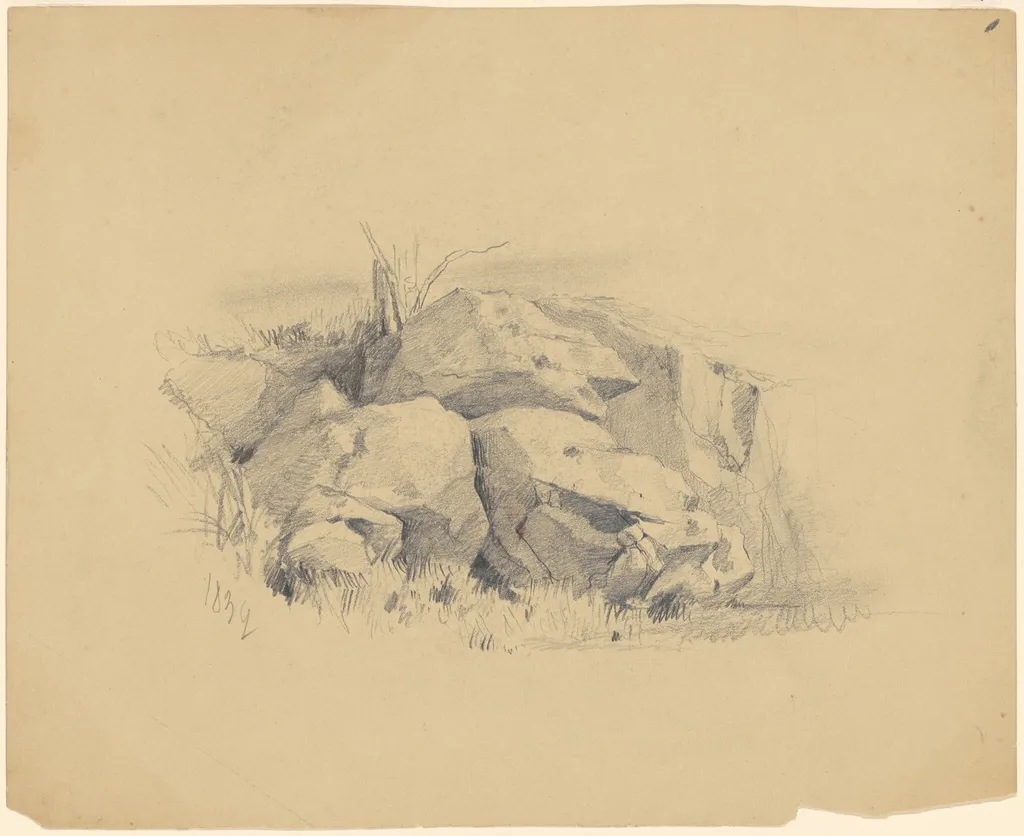 Rocks, by James Goodwyn Clonney, graphite, 1839