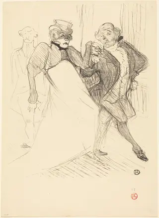 Rejane and Galipaux in "Madame Sans-Gêne" (Réjane et Galipaux dans "Madame Sans-Gêne"), by Henri de Toulouse-Lautrec, ink, 1894