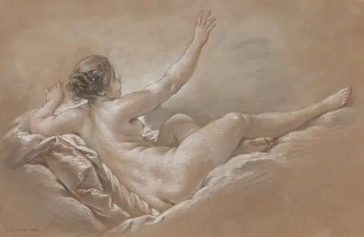 Danae Receiving the Golden Shower, by François Boucher, chalk, 1757
