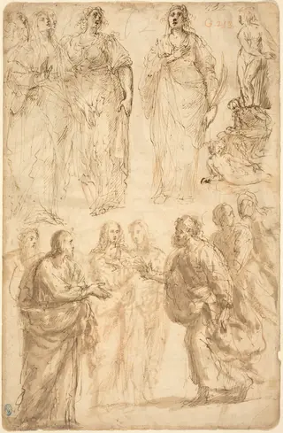 Scenes from the Life of Saint Peter, by Giulio Cesare Procaccini, ink, 1612
