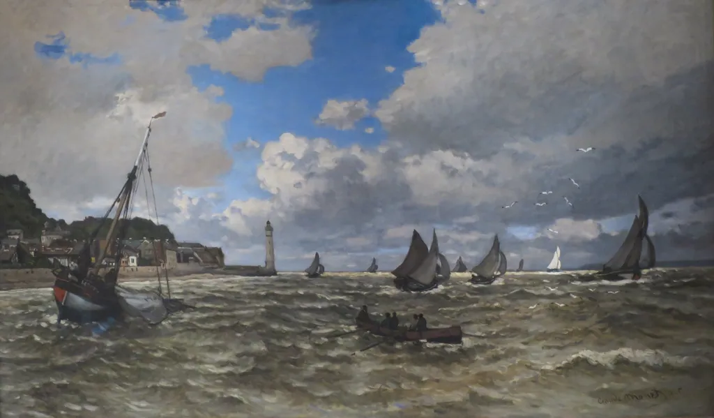 Mouth of the Seine, by Claude Monet, oil, 1865