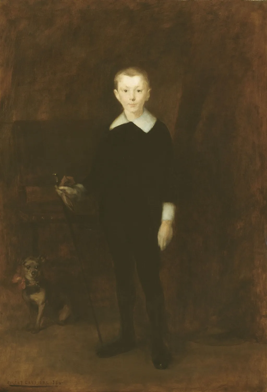 Portrait of a Boy, by Eugène Carrière, oil, 1894