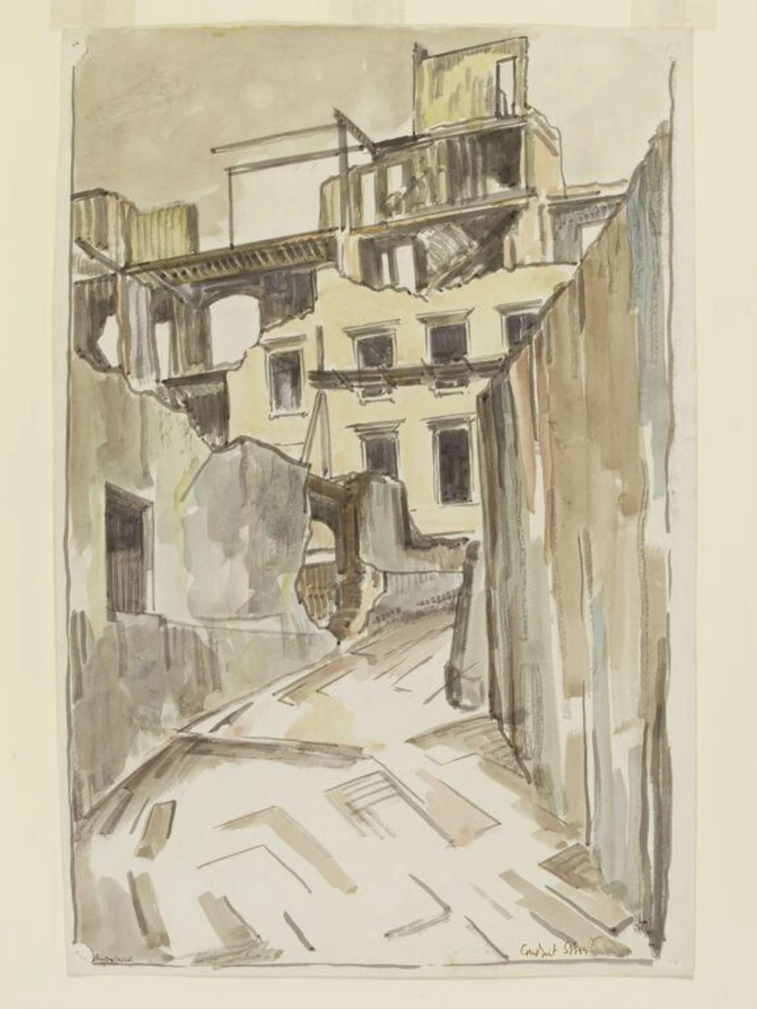 Conduit Street, corner of Saville Row, after bombing, detail