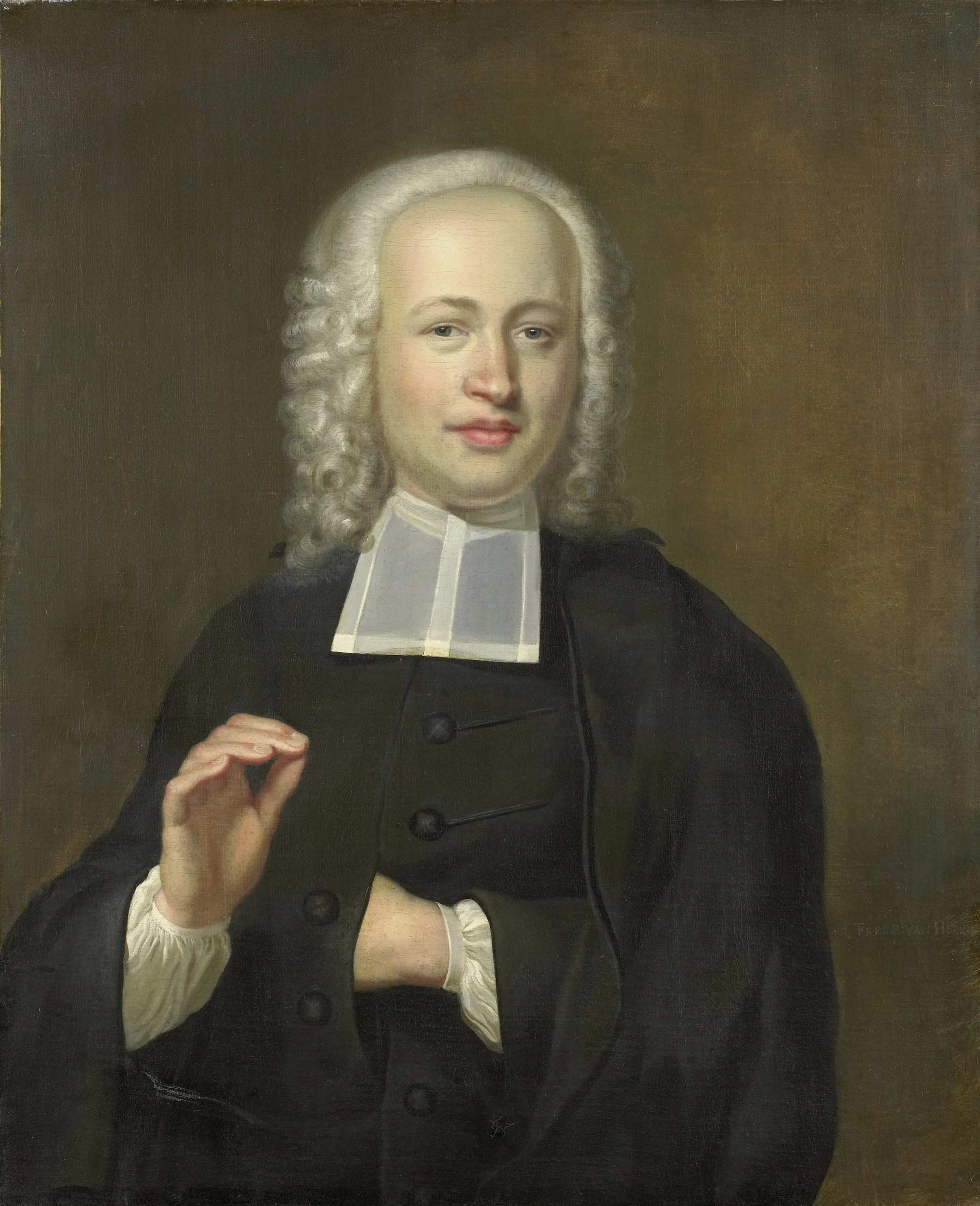 Portrait of Justus Tjeenk, one of the Founders of the Scientific Society of Zealand and Clergyman at Flushing, detail